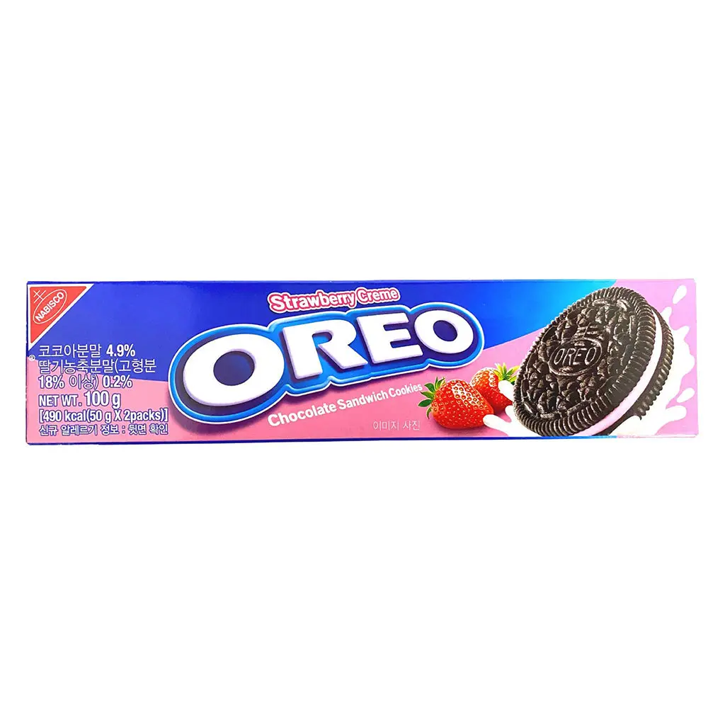 Oreo Cookies Strawberry Cream Flavor, 100g - South Korea - Image 4